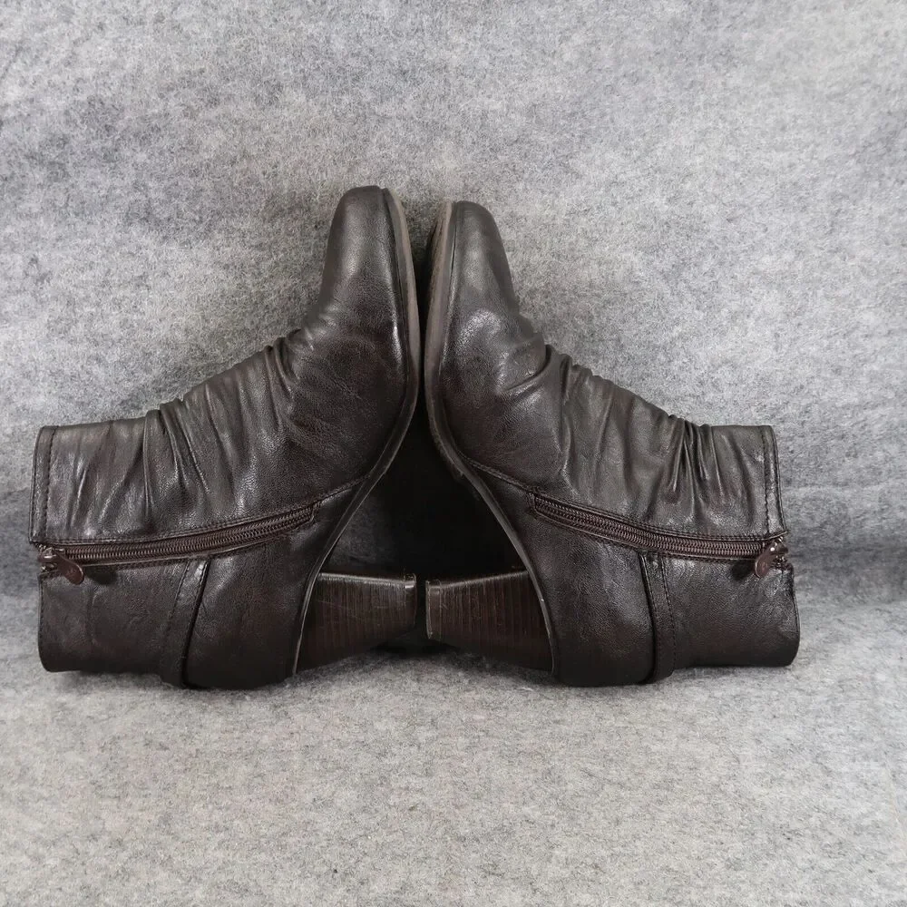 Spring Step Shoes Womens 39 Patrizia Bootie Block Heel Slouchy Leather Fashion